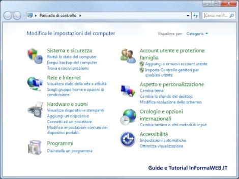 Pannello di controllo di Windows 7