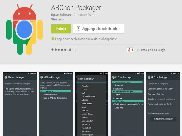 Chrome APK Packager ARChon Come trasformare app Android in estensioni Google Chrome 2