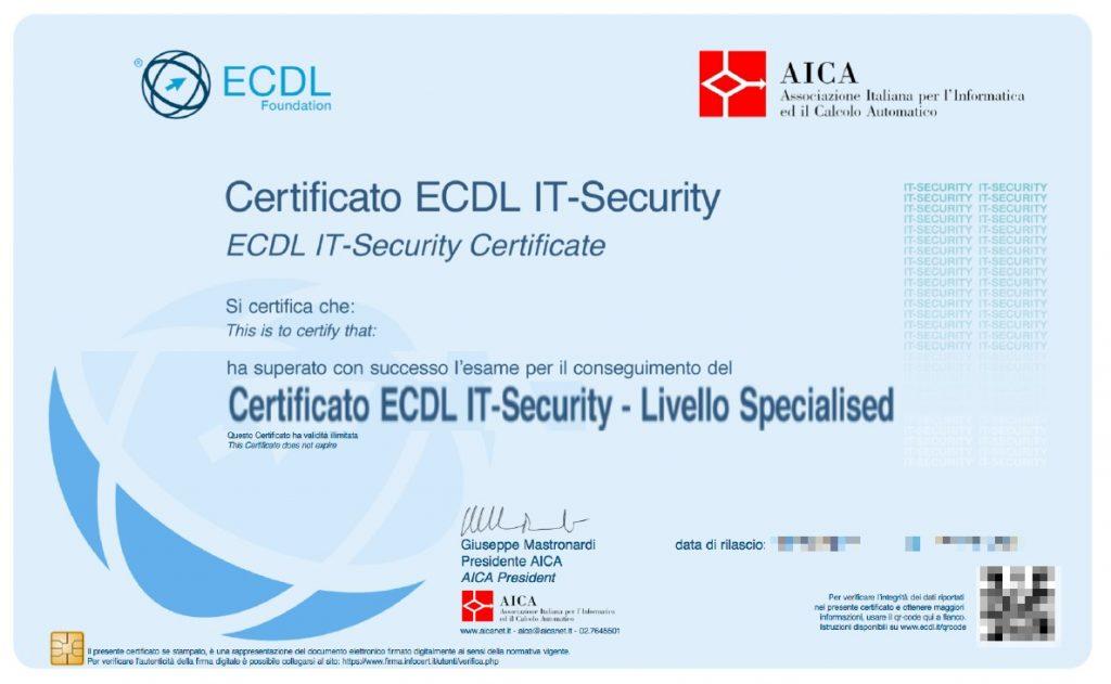 Corso Online ECDL Certificato IT Security Specialised Level Certificazione Informatica Riconosciuta MIUR