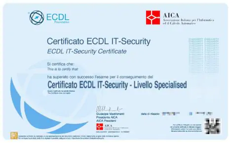 ECDL punteggio Quanto vale? Materiale didattico Piattaforma eLearning Simulazione esame ECDL Online FAQ Scuola & Lavoro 3 ECDL-Spacialised-Certificato-IT-Security-Certificazione-Informatica-Riconosciuta-MIUR-bando-concorso