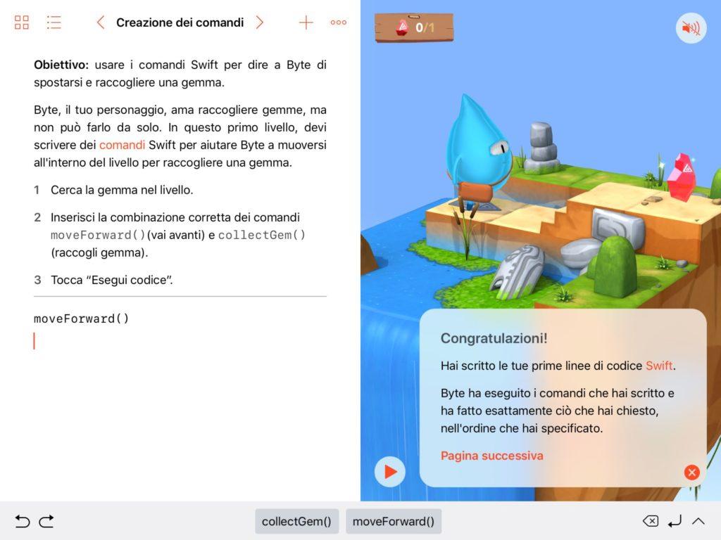 Swift Playgrounds iPad iOS 11 interfaccia 