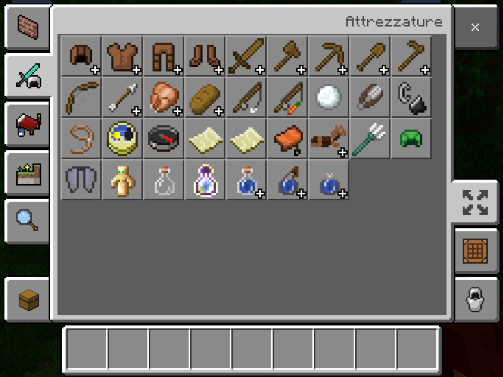 Minecraft blocchi attrezzature