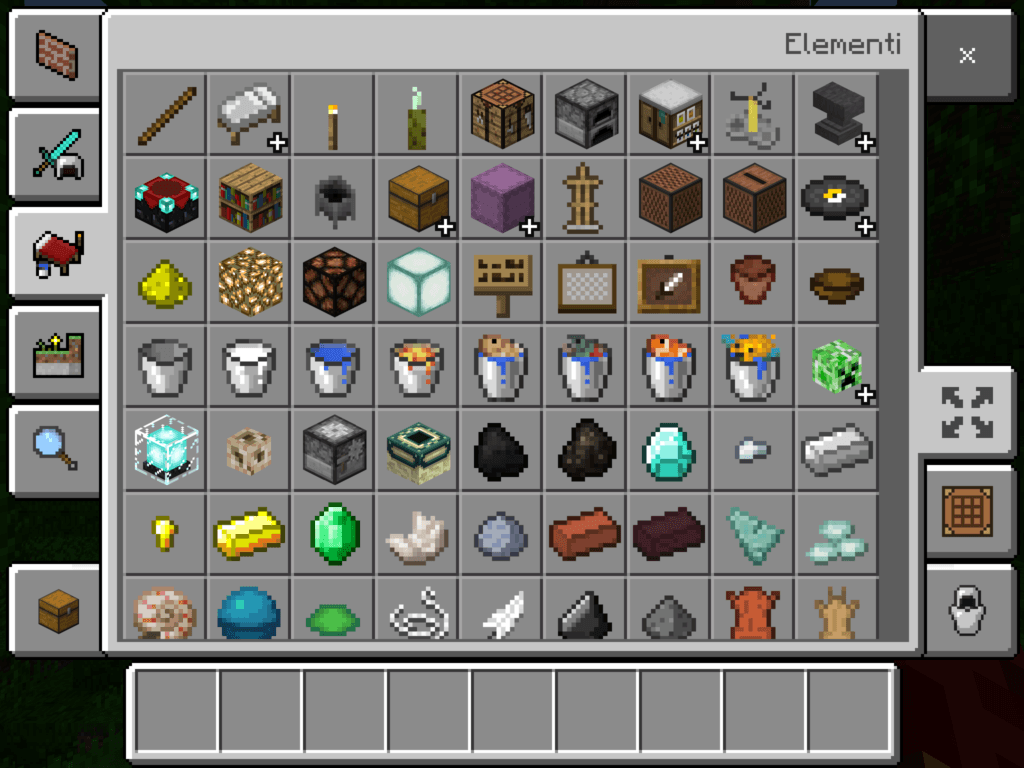 Minecraft blocchi elementi