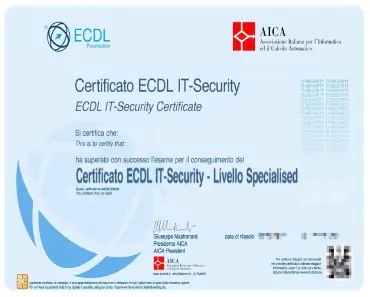 ECDL Spacialised Certificato-IT-Security-Certificazione-Informatica Riconosciuta MIUR