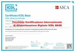 Certificato ECDL ICDL BASE Certificazione Internazionale di Alfabetizzazione Digitale