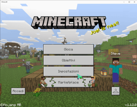 Corso Minecraft schermata iniziale