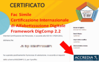 Intertek DigComp EDSC Bollino ACCREDIA Fac Simile Certificazione Internazionale di Alfabetizzazione Digitale
