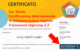 Intertek DigComp EDSC Bollino ACCREDIA Fac Simile Certificazione Internazionale di Alfabetizzazione Digitale